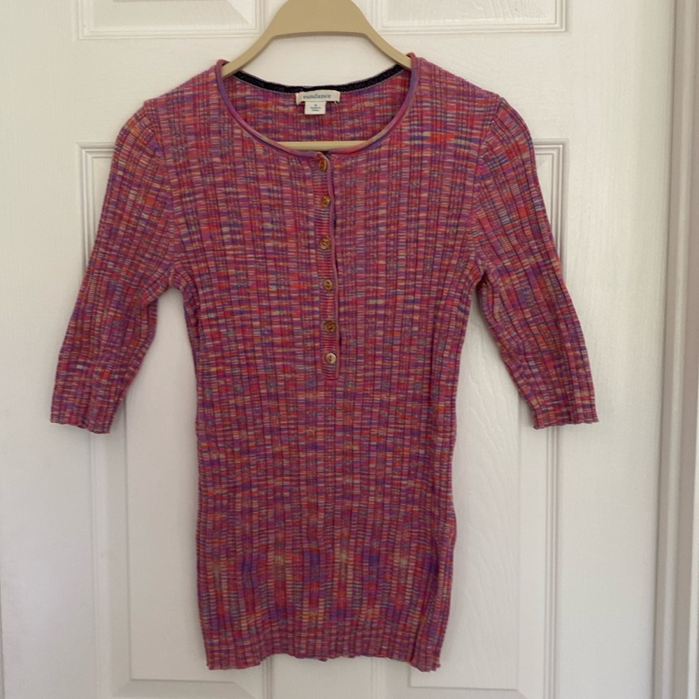 SUNDANCE FLORA RIDGE HENLEY TOP SIZE SMALL